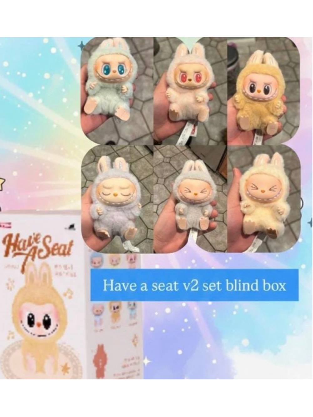 Pop Mart The Monsters Labubu V2 - Have a Seat Vinyl Plush Keychain
